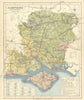 Hampshire county map showing Post Towns & Market Days. LETTS 1884 old