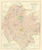 Herefordshire county map showing Post Towns & Market Days. LETTS 1884 old