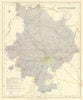 Huntingdonshire county map showing Post Towns & Market Days. LETTS 1884