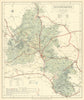 Oxfordshire county map showing Post Towns & Market Days. LETTS 1884 old