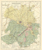 Shropshire county map showing Post Towns & Market Days. LETTS 1884 old
