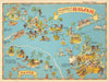 Hawaii & American Samoa. Pictorial state map by Ruth Taylor White 1935 old