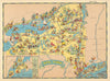 New York. Pictorial state map by Ruth Taylor White 1935 old vintage chart