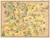 Wyoming. Pictorial state map by Ruth Taylor White 1935 old vintage chart