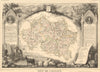Département de l'ALLIER. Decorative antique map/carte by Victor LEVASSEUR 1852