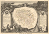Département de la CREUSE. Decorative antique map/carte by Victor LEVASSEUR 1852