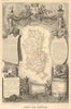 Département du RHÔNE. Decorative antique map/carte by Victor LEVASSEUR 1852