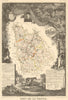 Département de la VIENNE. Decorative antique map/carte by Victor LEVASSEUR 1852