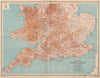 ENGLAND & WALES SOUTH. Road Map. A & B roads. Pre-motorways. LARGE 1939