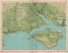 HAMPSHIRE SOUTH.Southampton Isle of Wight Bournemouth Portsmouth.LARGE 1939 map