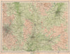 MIDLANDS.Birmingham Rugby Leicester Coventry Leamington Spa Redditch 1939 map