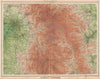 PEAK DISTRICT. Manchester Sheffield Chesterfield Ches Yorks Derbys 1939 map