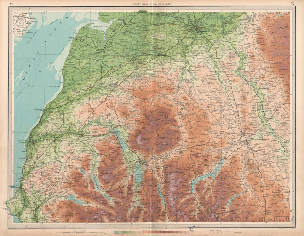 LAKE DISTRICT NORTH. Carlisle Keswick Cockermouth Ullswater. Cumbria 1939 map