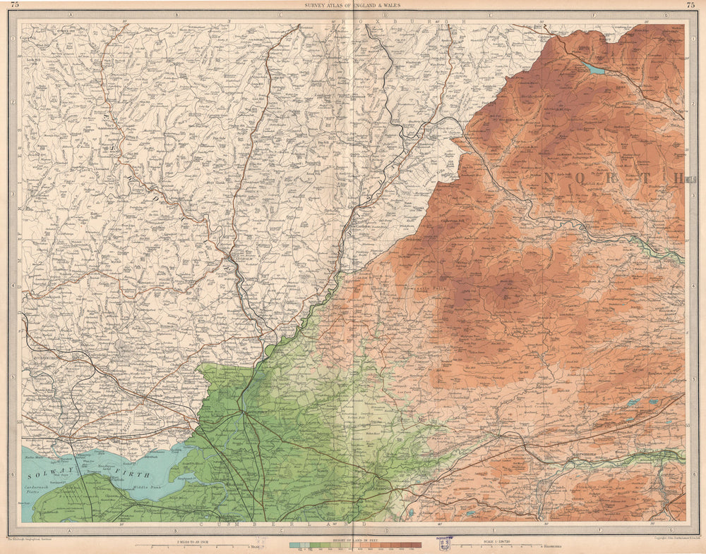 SOLWAY FIRTH.Shows Solway viaduct.Scottish Borders.Cumbria Northumbs 1939 map