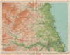 NORTHUMBERLAND. Newcastle-upon-Tyne Morpeth Sunderland Hexham. LARGE 1939 map