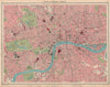 CENTRAL LONDON. Large detailed plan. Railways tube public buildings 1939 map