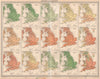 GREAT BRITAIN. England and Wales. Monthly & annual Temperatures. LARGE 1939 map