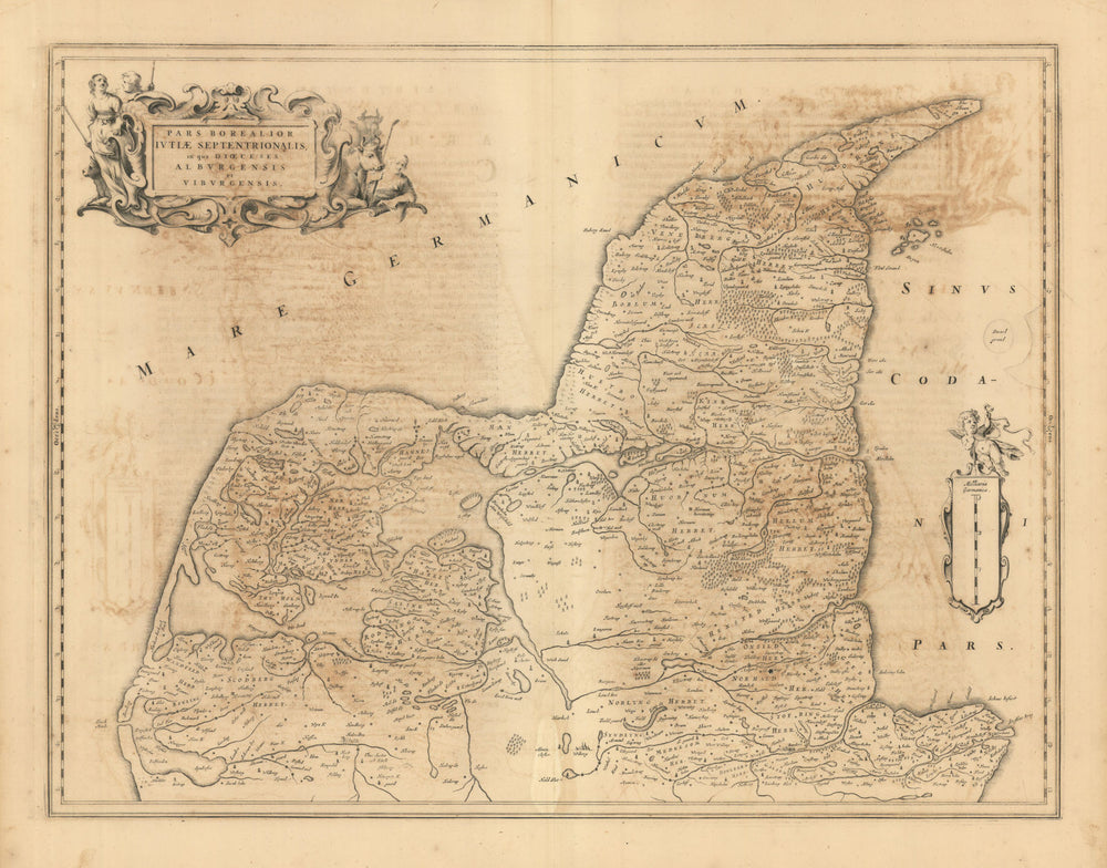 PARS BOREALIOR IUTIAE SEPTENTRIONALIS. North Jutland. Denmark. BLAEU c1667 map