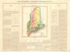 Maine state map. Claimed borders < 1842 Webster-Ashburton Treaty. BUCHON 1825
