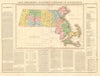 Massachusetts antique state map. Includes Boston Corner. Counties. BUCHON 1825