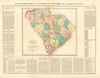 'Caroline du Sud'. South Carolina antique map. Old Indian frontier. BUCHON 1825