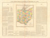 Ohio antique state map. Border excludes Toledo Strip. BUCHON 1825 old