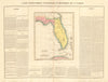 'Floride'. Florida Territory, prior to statehood. BUCHON 1825 old antique map