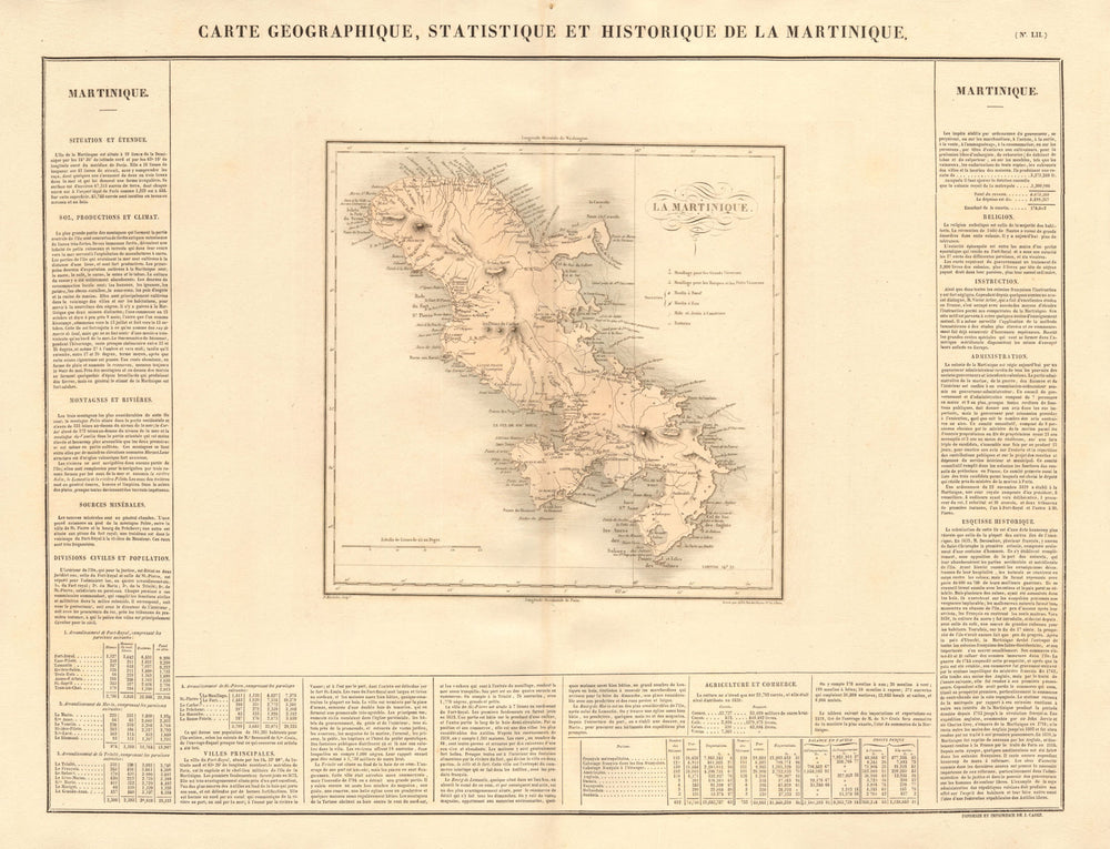Island of Martinique. French West Indies. Antilles françaises. BUCHON 1825 map