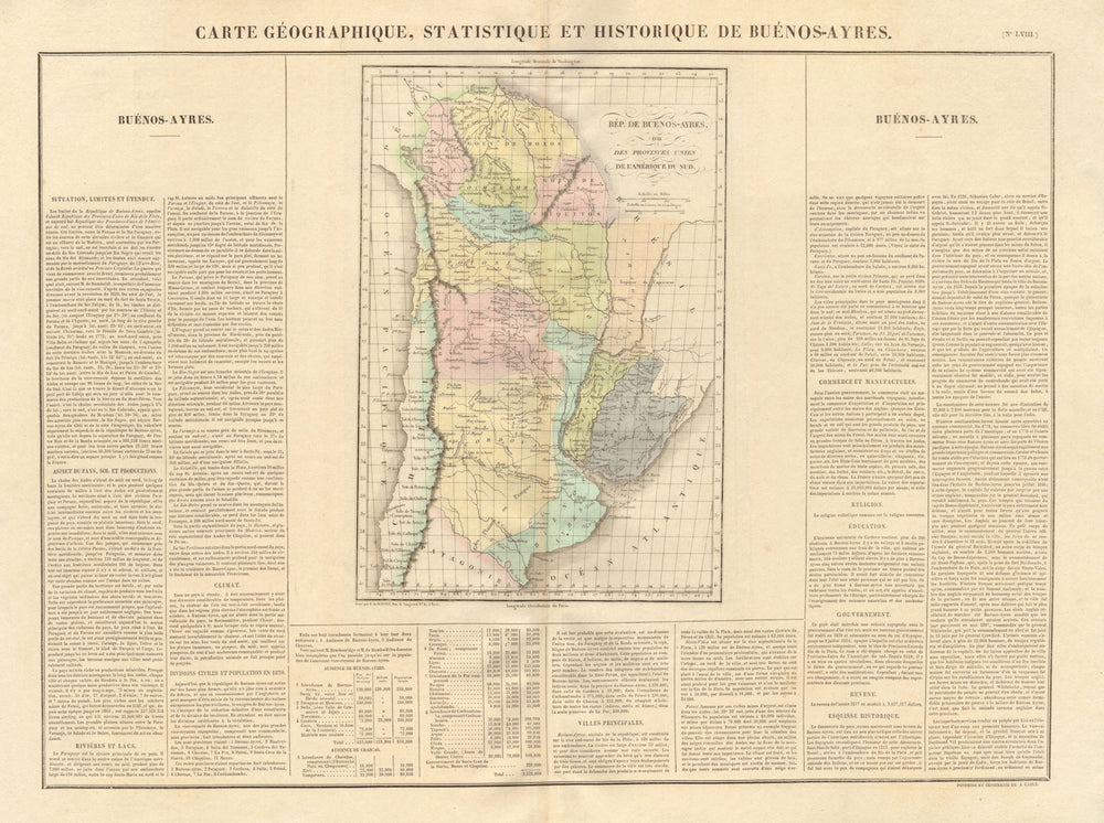 'Buenos Ayres'. Argentina. Inc Pacific seaboard/Uruguay/Bolivia. BUCHON 1825 map