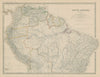 South America (North). Brazil Colombia Peru &c. 50x60cm. JOHNSTON 1879 old map