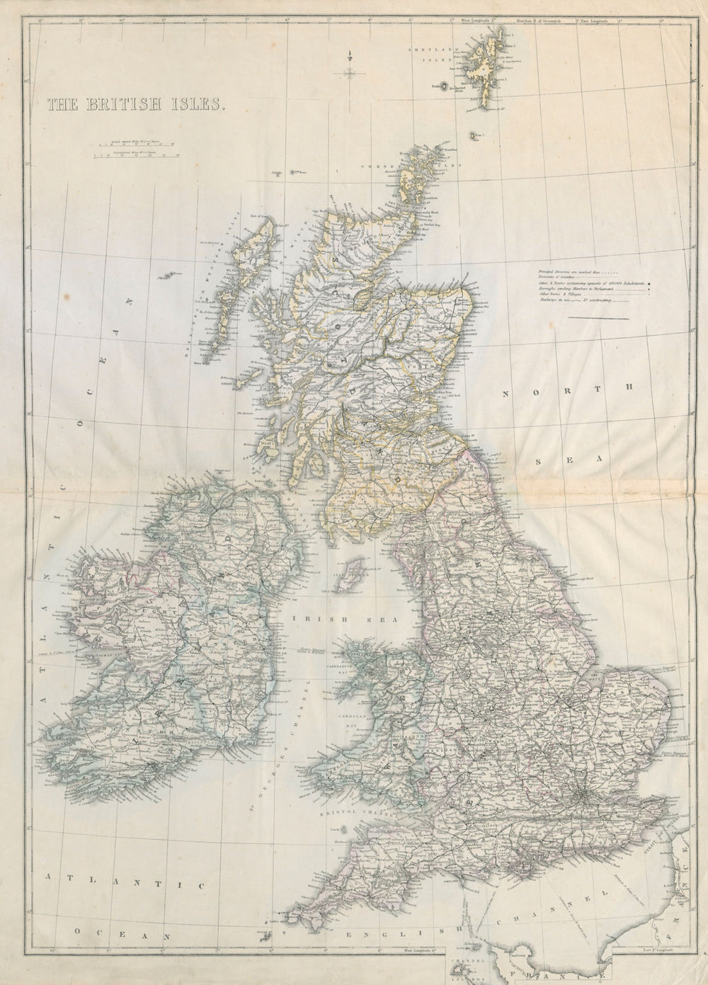 BRITISH ISLES Railways under construction Ireland in provinces. WELLER c1863 map