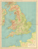 ENGLAND AND WALES Physical Map. Mountains elevation. LARGE BARTHOLOMEW 1939