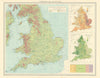ENGLAND WALES Vegetation Agriculture cultivated land crops. LARGE 1939 old map