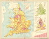 ENGLAND & WALES Population density agricultural industrial commercial 1939 map