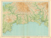 CORNWALL Bodmin Moor Plymouth Looe Fowey Padstow St Austell. LARGE 1939 map
