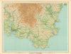 SOUTH DEVON Dartmoor Torquay Plymouth Brixham Salcombe. LARGE 1939 old map