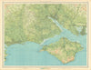 HAMPSHIRE SOUTH Southampton Isle of Wight Bournemouth Portsmouth. LARGE 1939 map