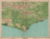 EAST SUSSEX Brighton Eastbourne Bexhill Hastings Ashdown Forest. LARGE 1939 map