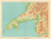 LLŶN/LLYN PENINSULA & SNOWDONIA Wales Caernarvon Porthmadog. LARGE 1939 map