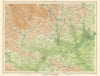 EAST MIDLANDS Derby Nottingham Burton-on-Trent Peak District. LARGE 1939 map