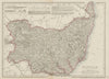 SUFFOLK antique county map. Railways. Bury St Edmunds Ipswich. DOWER 1862
