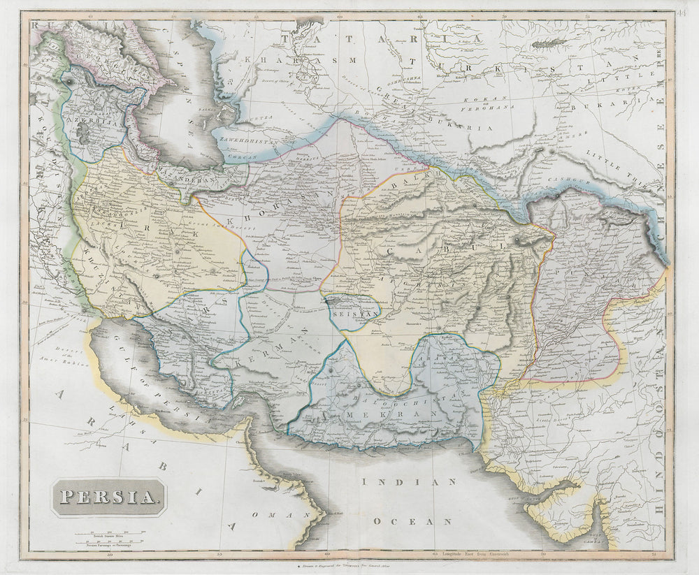 Persia Caucasus Central Asia. Shows Aboo Heyle (Abu Hail/Dubai) THOMSON 1830 map