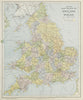 ENGLAND AND WALES. Canals Railways Lighthouses. LETTS 1884 old antique map