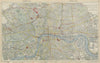LONDON town city plan. Underground railways bus trams stations. LETTS 1884 map