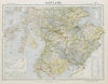 SCOTLAND SOUTH. Railways lighthouses lifeboat stations. LETTS 1884 old map