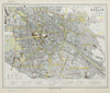 BERLIN antique town city map plan. Tramways U-Bahn Postal districts LETTS 1884