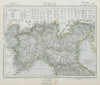 NORTHERN ITALY. Lombardy Piedmont British consulates Lighthouses. LETTS 1884 map