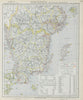 SOUTHERN SWEDEN. Lighthouses & Railways. Malmo Gothenburg. LETTS 1884 old map