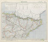 SPAIN NORTH EAST. Catalonia Aragon Navarra. Railways Lighthouses. LETTS 1884 map