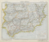 SOUTHERN SPAIN SOUTH Railways Lighthouses British Consulates. LETTS 1884 map